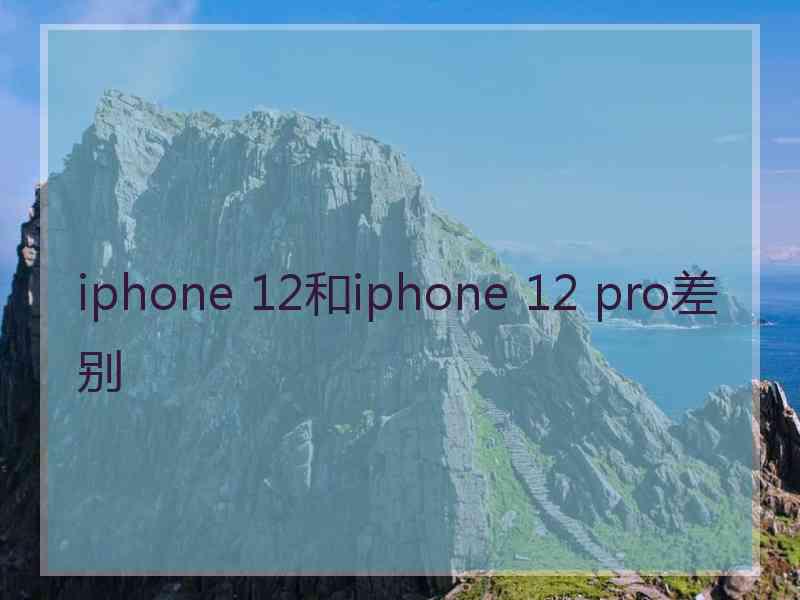 iphone 12和iphone 12 pro差别