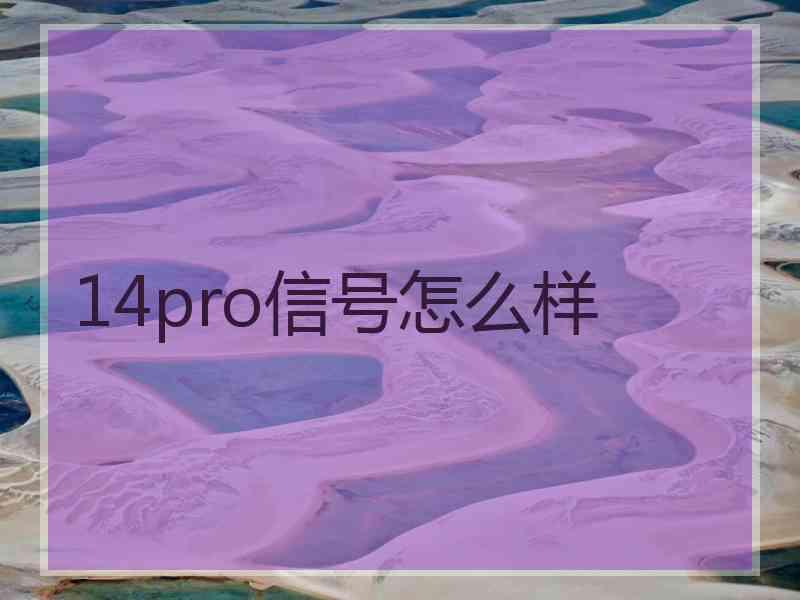 14pro信号怎么样