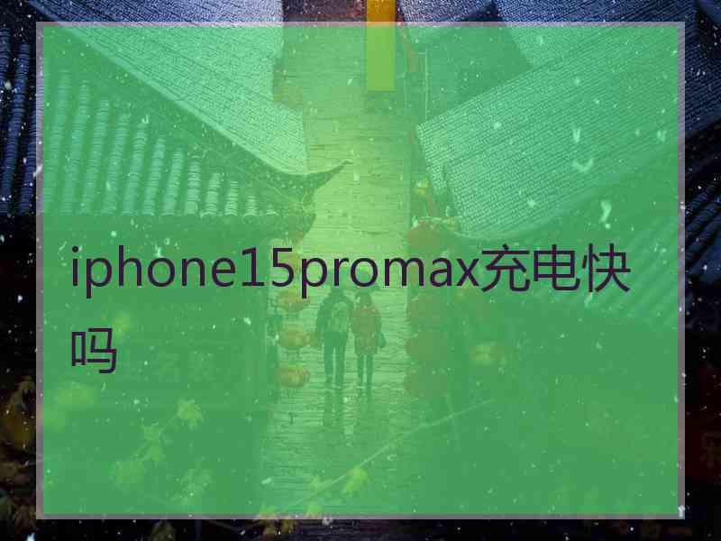 iphone15promax充电快吗