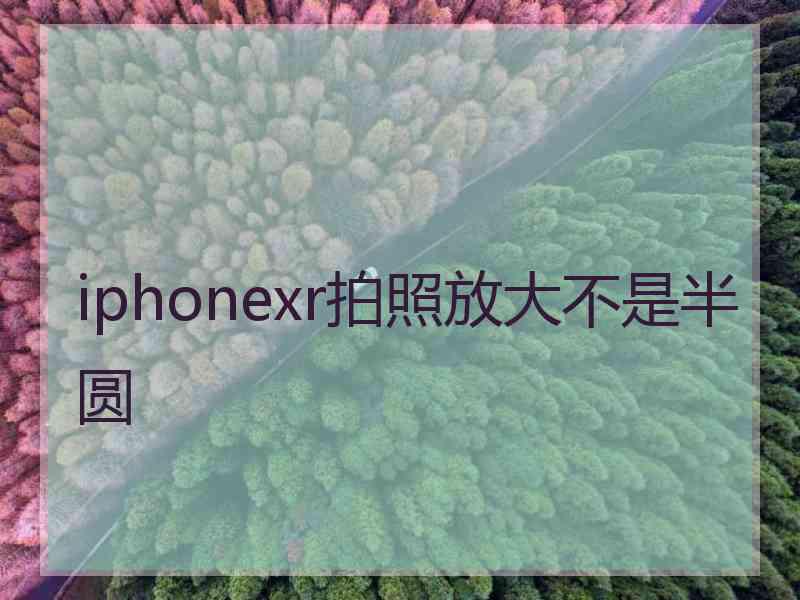 iphonexr拍照放大不是半圆