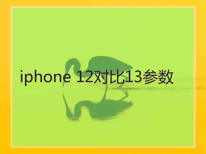 iphone 12对比13参数