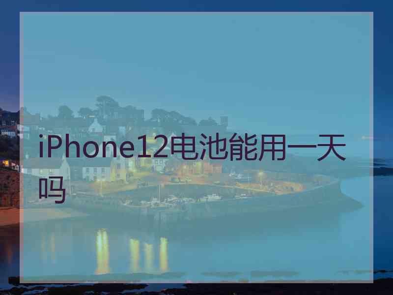 iPhone12电池能用一天吗