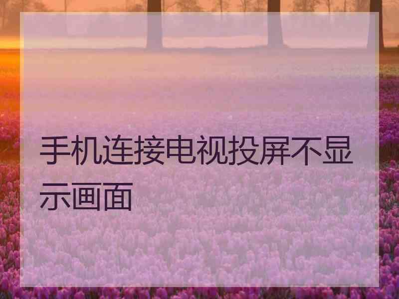 手机连接电视投屏不显示画面