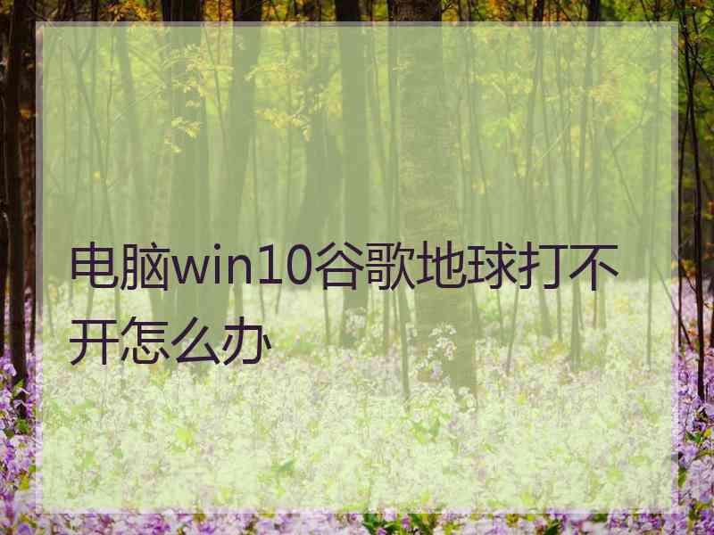 电脑win10谷歌地球打不开怎么办