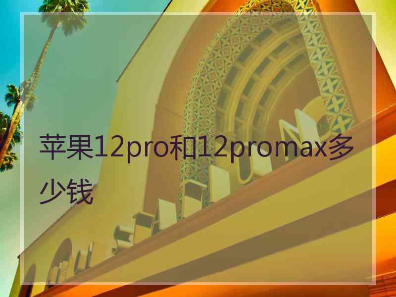 苹果12pro和12promax多少钱