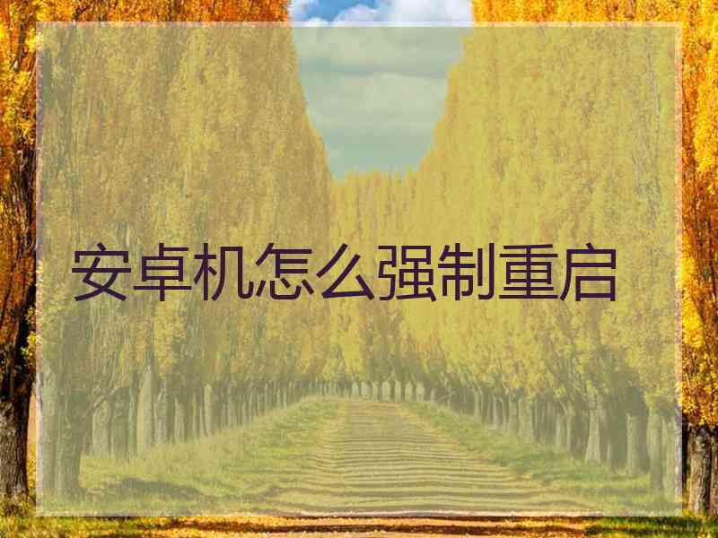 安卓机怎么强制重启