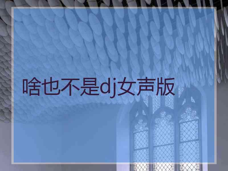 啥也不是dj女声版