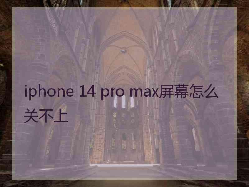 iphone 14 pro max屏幕怎么关不上