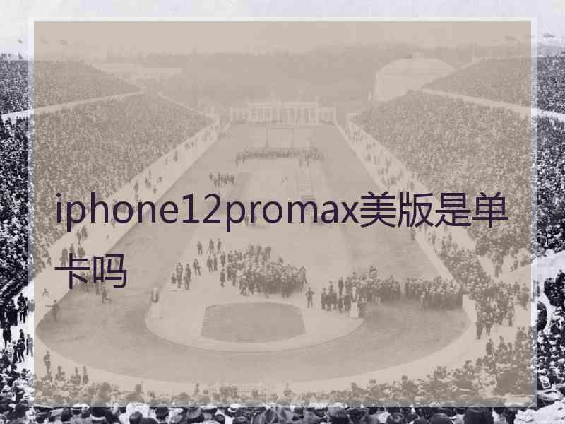 iphone12promax美版是单卡吗