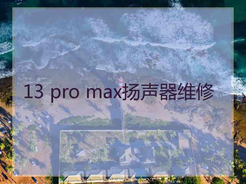 13 pro max扬声器维修