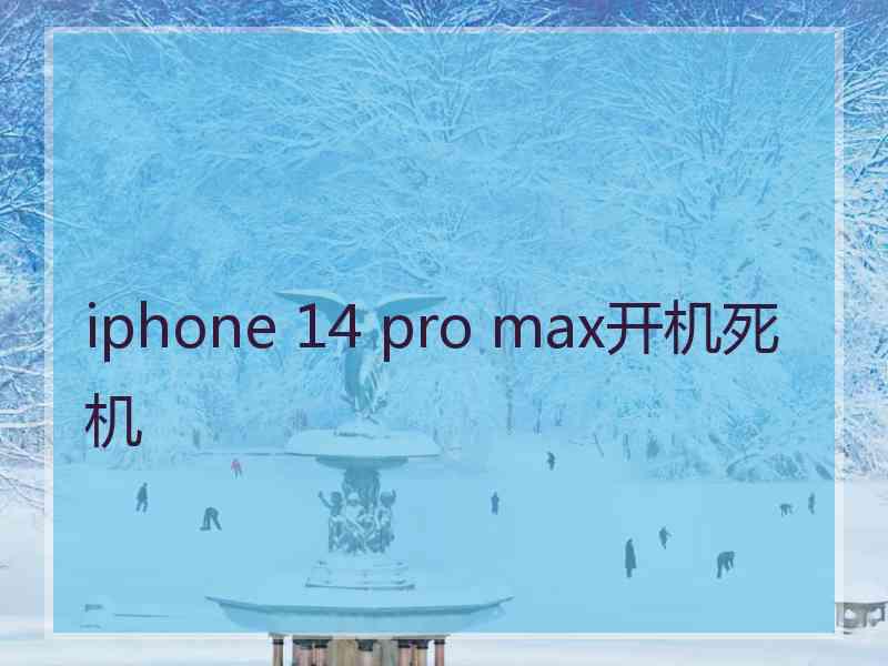 iphone 14 pro max开机死机