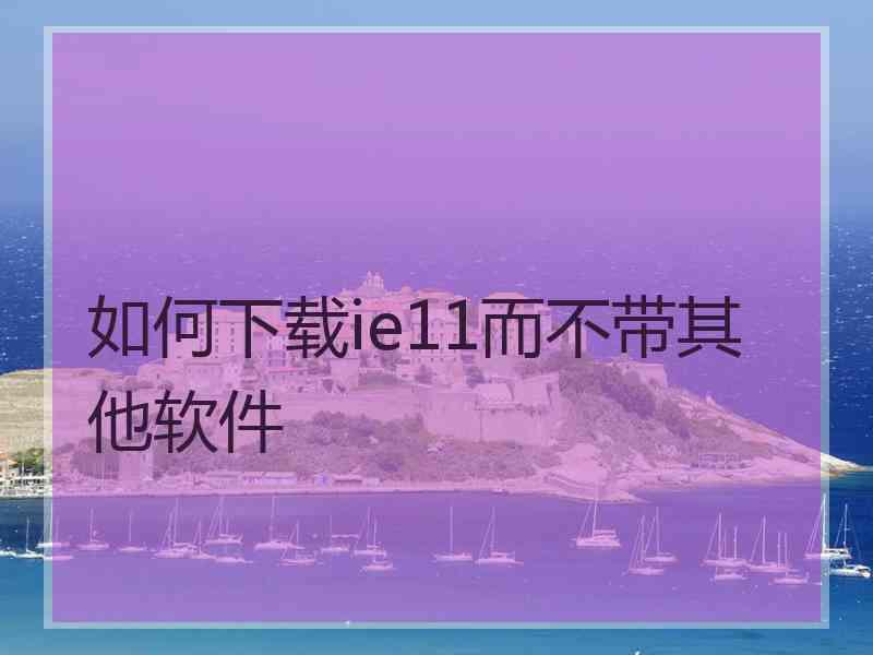 如何下载ie11而不带其他软件