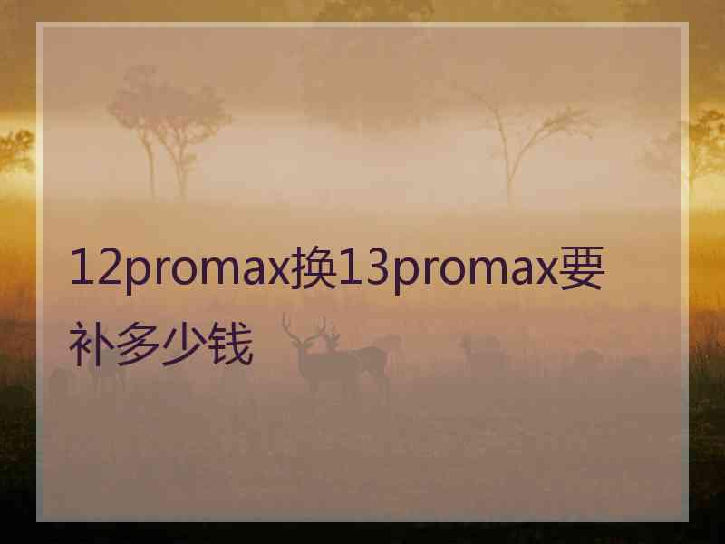 12promax换13promax要补多少钱