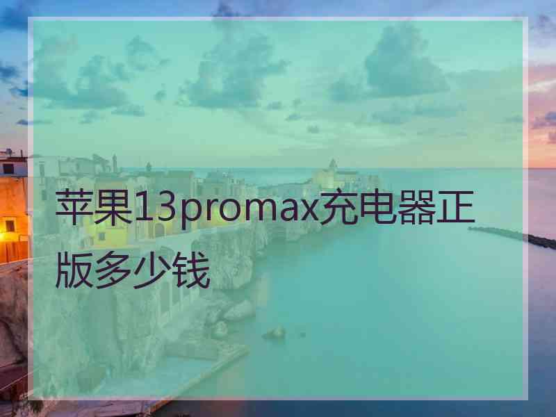 苹果13promax充电器正版多少钱