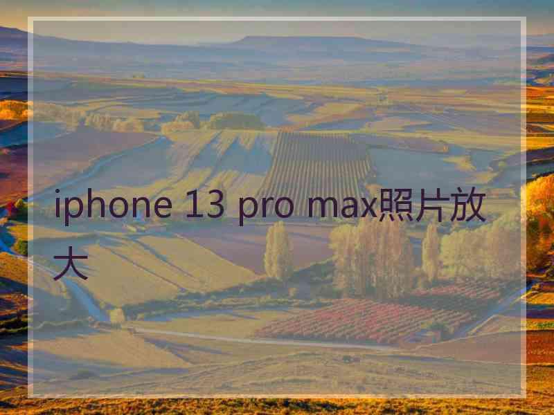 iphone 13 pro max照片放大