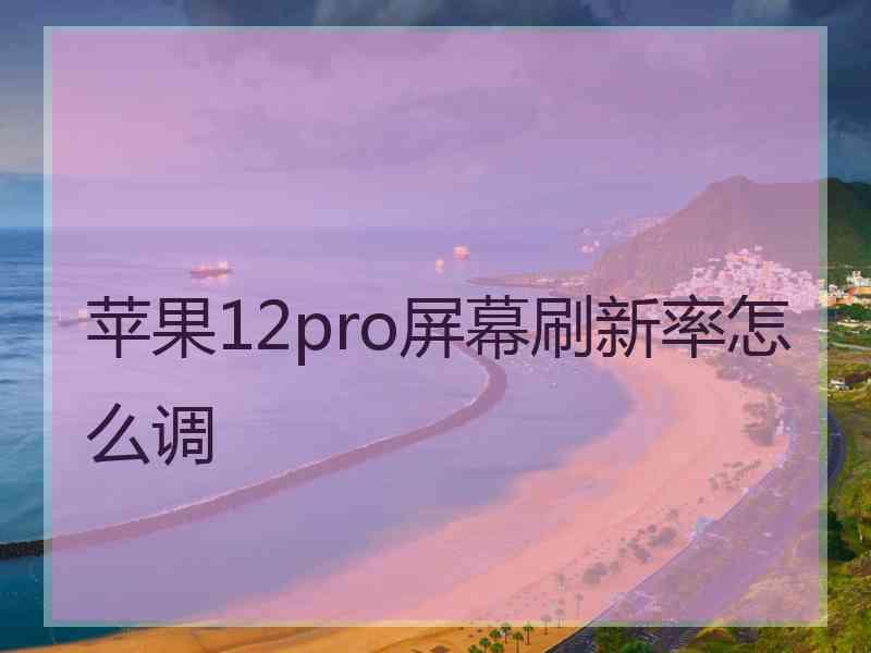 苹果12pro屏幕刷新率怎么调