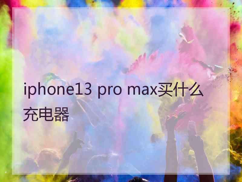 iphone13 pro max买什么充电器