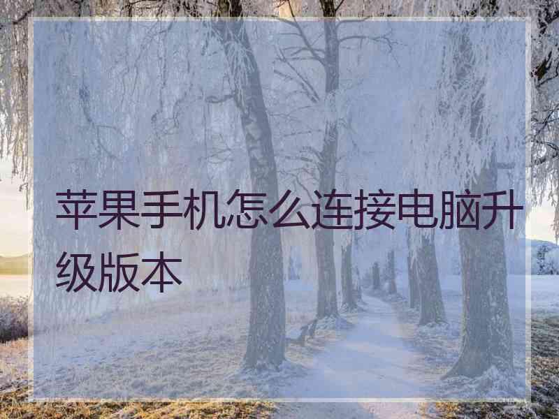 苹果手机怎么连接电脑升级版本