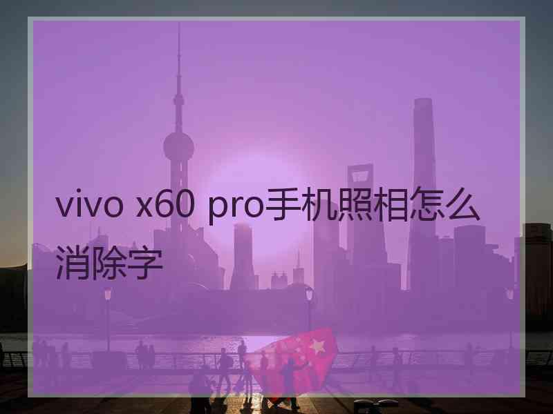 vivo x60 pro手机照相怎么消除字