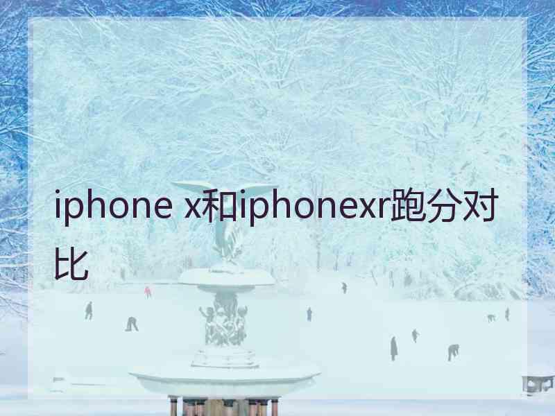 iphone x和iphonexr跑分对比