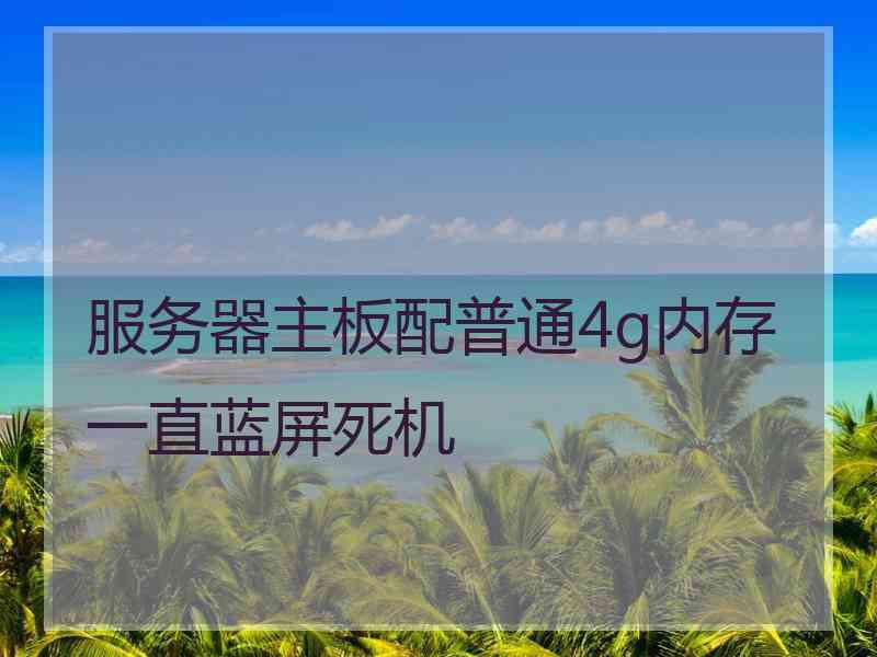 服务器主板配普通4g内存一直蓝屏死机