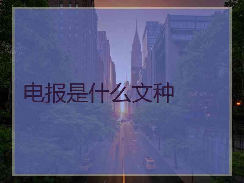 电报是什么文种