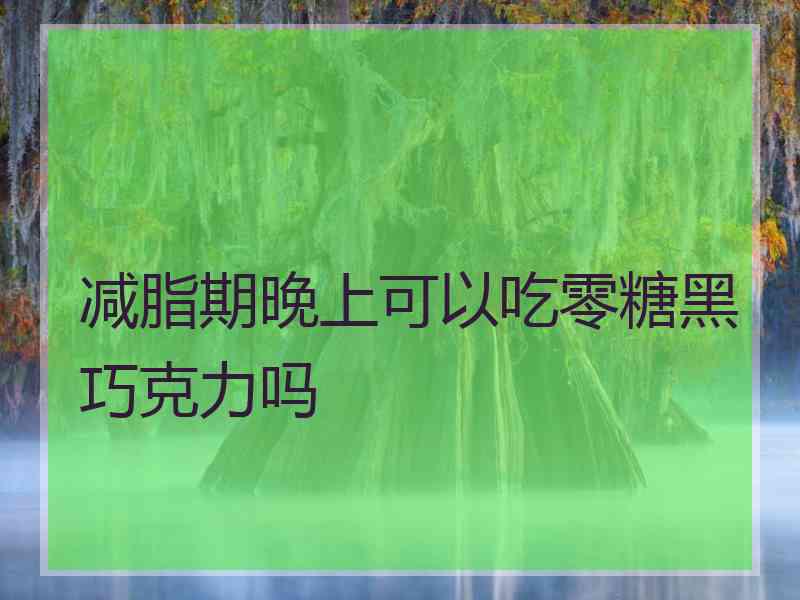 减脂期晚上可以吃零糖黑巧克力吗