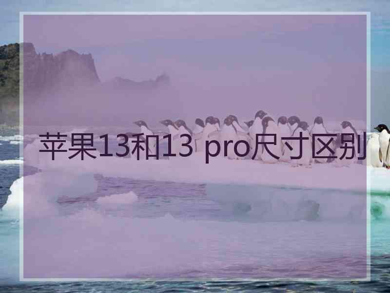 苹果13和13 pro尺寸区别